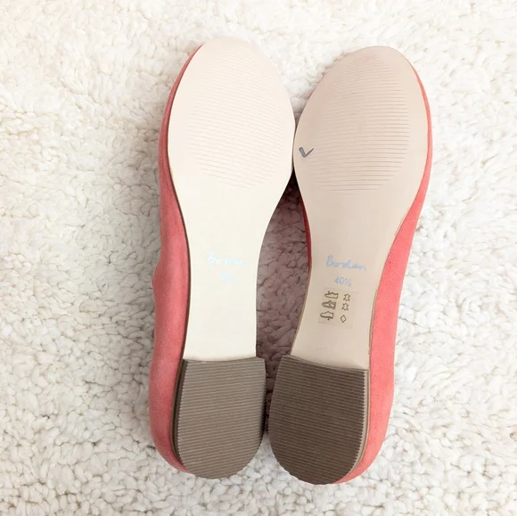 Boden Pink Scalloped Suede Round Toe Ballet Flats - Picture 8 of 9